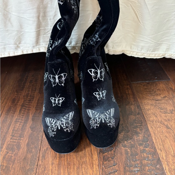 Delia’s thigh high butterfly platform boots - Picture 2 of 3